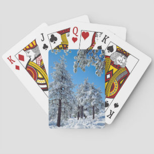 Schneebedeckte Bäume in den Laguna Mountains Spielkarten