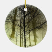 Schneebedeckte Bäume Keramik Ornament (Hinten)