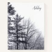 Schneebedeckte Bäume mit Individuelle Name Notizblock (Vorderseite)