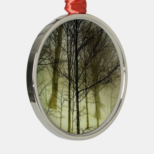 Schneebedeckte Bäume Ornament Aus Metall (Rechts)