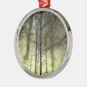 Schneebedeckte Bäume Ornament Aus Metall (Links)