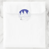 Schneebedeckte Bäume Runder Aufkleber (Tasche)