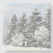 SCHNEEBEDECKTE BÄUME/UNTERSETZER AUS MARMOR STEINUNTERSETZER (Vorderseite)