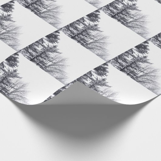 Schneebedeckte Bäume: Vertikal Geschenkpapier (Ecke)