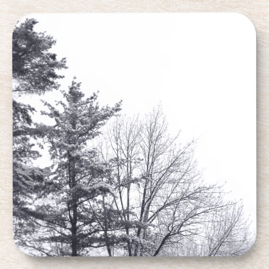Schneebedeckte Bäume: Vertikal Getränkeuntersetzer (Vorderseite)