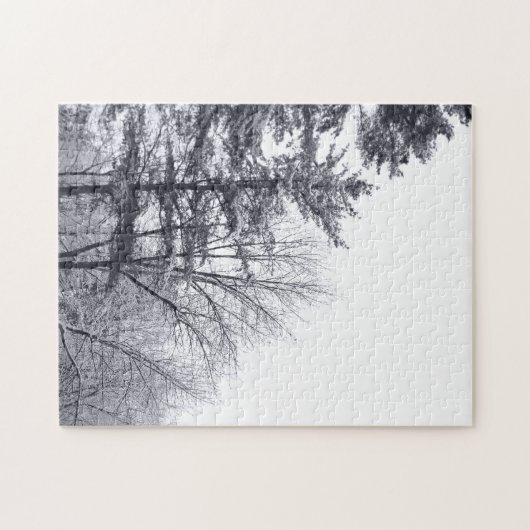 Schneebedeckte Bäume: Vertikal Puzzle (Horizontal)