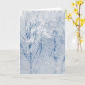 Schneebedeckte Bäume Winterlandschaft Foto Karte (Gelbe Blume)