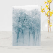 Schneebedeckte Bäume Winterlandschaft Foto Karte (Gelbe Blume)