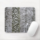 Schneebedeckte Baumstämme im Yosemittal - Mousepad (Mit Mouse)