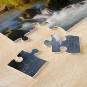 Schneebedeckte Bergbach-Landschaftspuzzle Puzzle (Seite)
