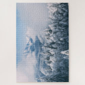 Schneebedeckte Berge Bäume Winterlandschaft Außenb Puzzle (Vertikal)