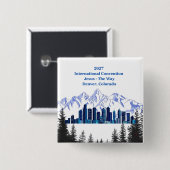 Schneebedeckte Berge Denver Button (Vorne & Hinten)