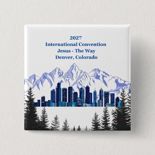 Schneebedeckte Berge Denver Button (Vorderseite)
