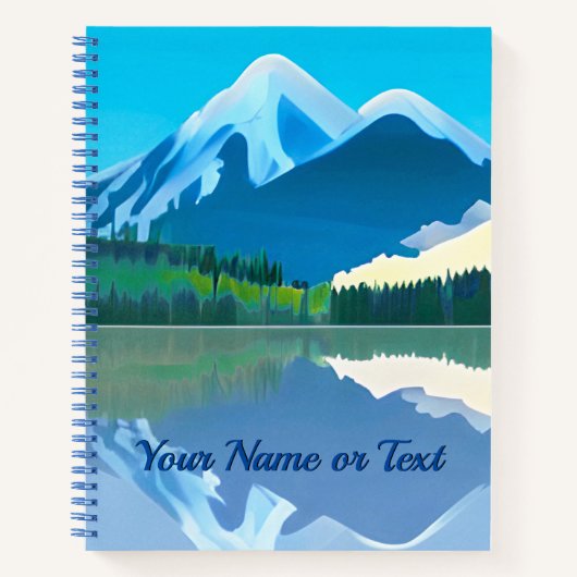 Schneebedeckte Berge, die in einem Seebad reflekti Notizblock (Vorderseite)