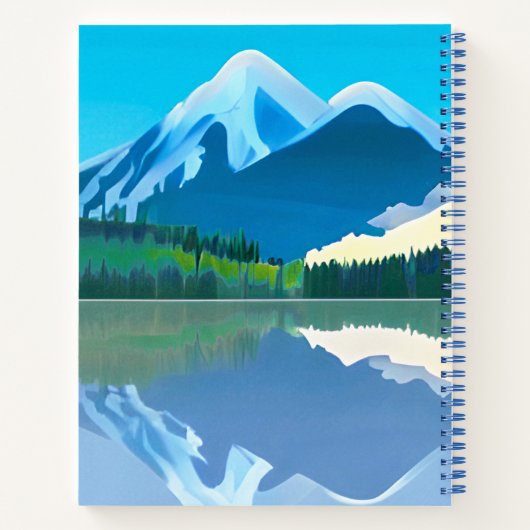 Schneebedeckte Berge, die in einem Seebad reflekti Notizblock (Rückseite)