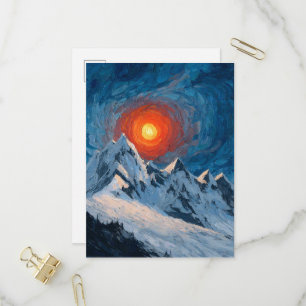 Schneebedeckte Berge Einladungspostkarte