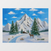Schneebedeckte Berge Fensteraufkleber (Blatt)