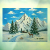 Schneebedeckte Berge Fensteraufkleber (Blatt 3)