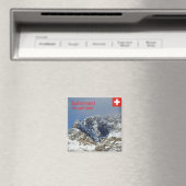 Schneebedeckte Berge in der Schweiz Magnet (In Situ (Geschirrspüler))
