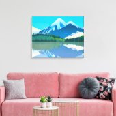 Schneebedeckte Berge in einem See Leinwanddruck (Insitu (Wohnzimmer))