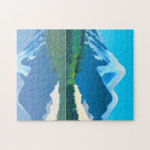 Schneebedeckte Berge in einem See Puzzle (Horizontal)