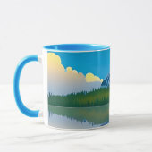 Schneebedeckte Berge in einem See Tasse (Links)