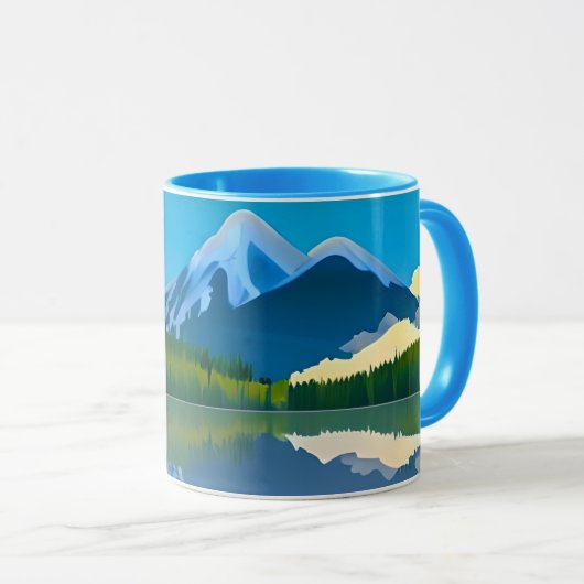 Schneebedeckte Berge in einem See Tasse (VorderseiteRechts)