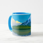 Schneebedeckte Berge in einem See Tasse (Vorderseite Links)