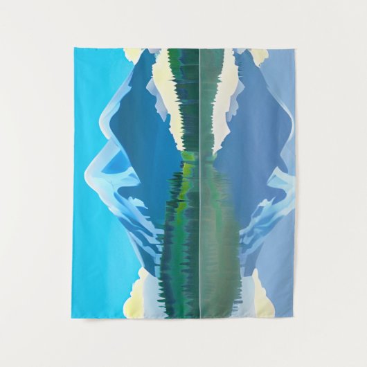 Schneebedeckte Berge in einem See Wandteppich (Vorderseite)