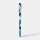 Schneebedeckte Berge Lagen Schneeflocken Winter iPhone 15 Hülle (Linke Seite)