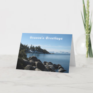 Schneebedeckte Berge Landschaftlicher See Tahoe We Feiertagskarte