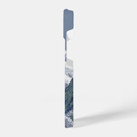 schneebedeckte Berge pixelig iPhone Hülle (Linke Seite)