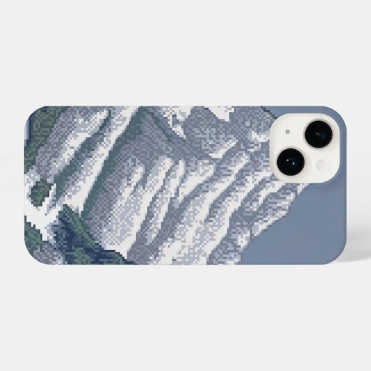 schneebedeckte Berge pixelig iPhone Hülle (Rückseite (Horizontal))