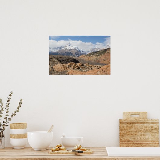 Schneebedeckte Berge Poster (Küche)