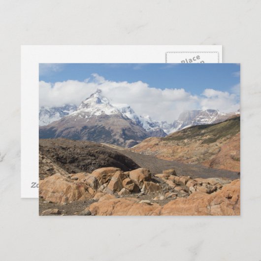 Schneebedeckte Berge Postkarte (Vorne/Hinten)