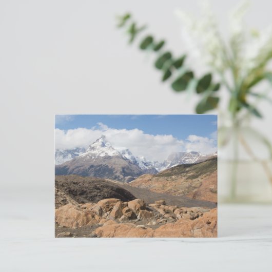 Schneebedeckte Berge Postkarte (Stehend Vorderseite)