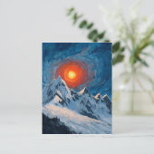 Schneebedeckte Berge Postkarte (Stehend Vorderseite)