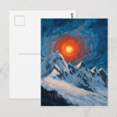 Schneebedeckte Berge Postkarte (Vorne/Hinten)