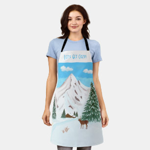 Schneebedeckte Berge Schürze