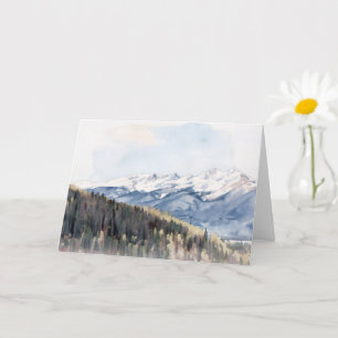 Schneebedeckte Berge und Bäume Landschaftskunstkar Karte