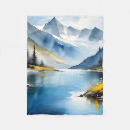 Schneebedeckte Berge und See Fleecedecke