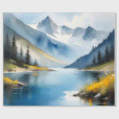 Schneebedeckte Berge und See Geschenkpapier (Flach)