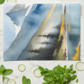 Schneebedeckte Berge und See Geschirrtuch (Gefaltet)