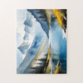 Schneebedeckte Berge und See Puzzle (Vertikal)
