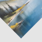 Schneebedeckte Berge und See Seidenpapier (Ausschnitt)