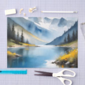 Schneebedeckte Berge und See Seidenpapier (Handwerk)