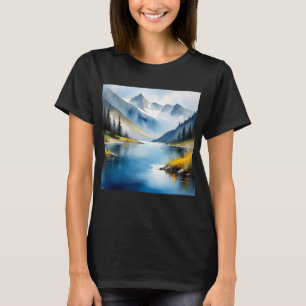 Schneebedeckte Berge und See T-Shirt