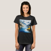 Schneebedeckte Berge und See T-Shirt (Vorne ganz)