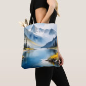 Schneebedeckte Berge und See Tasche (Von Nahem)