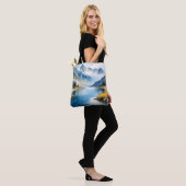 Schneebedeckte Berge und See Tasche (Am Model)